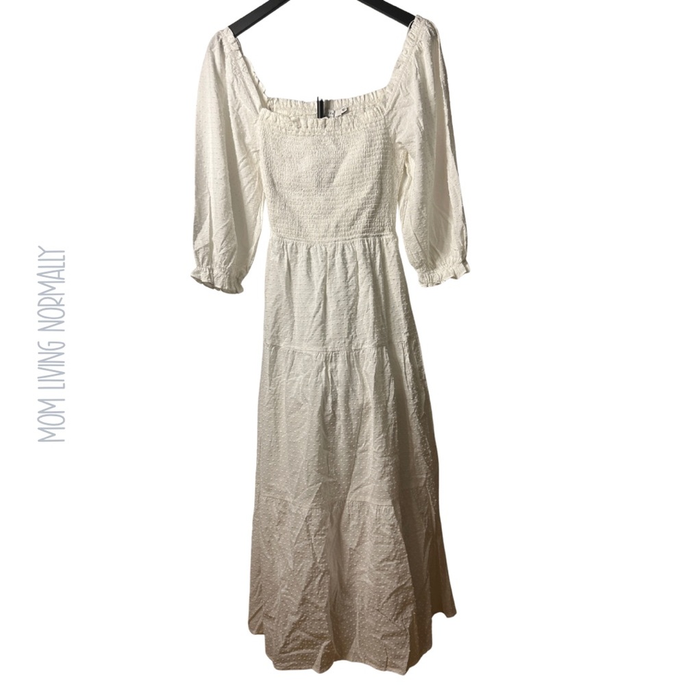 Lush Elegant Long Sleeve Cream Dress